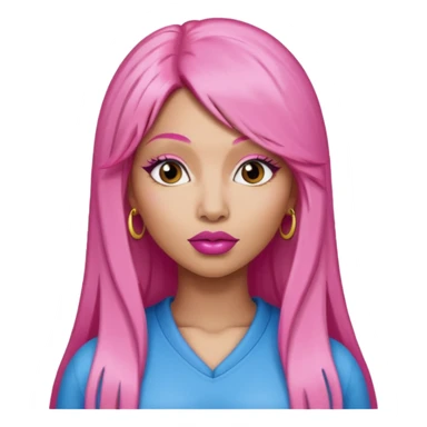 Nicki Minaj with long pink hair sticker