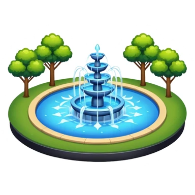 Parque con fuentes sticker