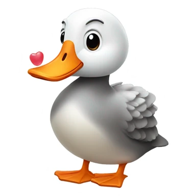 Goose holding a jellybean sticker