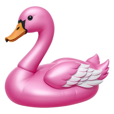 plastic pink swan inflatable  sticker