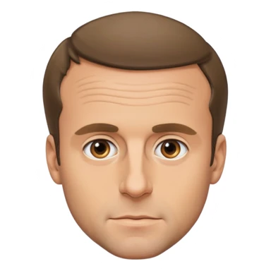 Emmanuel Macron with no smile sticker