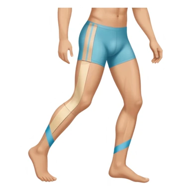 leg with kinesio tape (physiotherapy) sticker