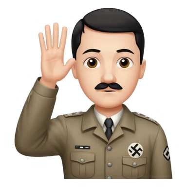 Hitler salute with nazi symbol on shirt sticker