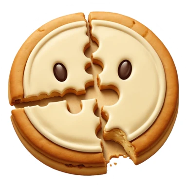 Two plain cookies, one bitten sticker