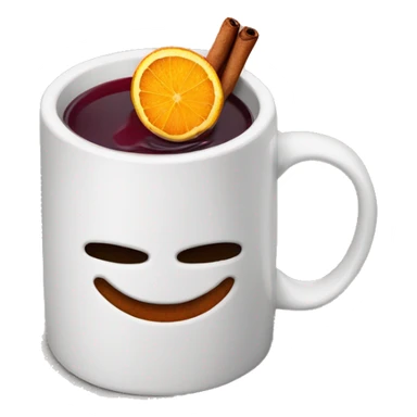 A Christmas mug of hot mulled wine, steaming with cinnamon and an orange slice. sticker