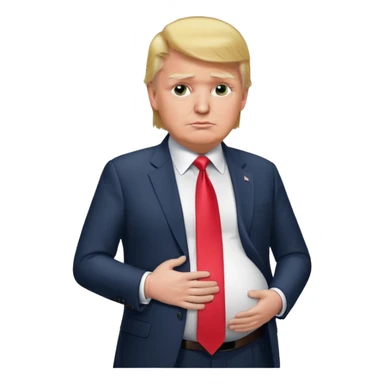 pregnant donald trump rubbing his belly sticker