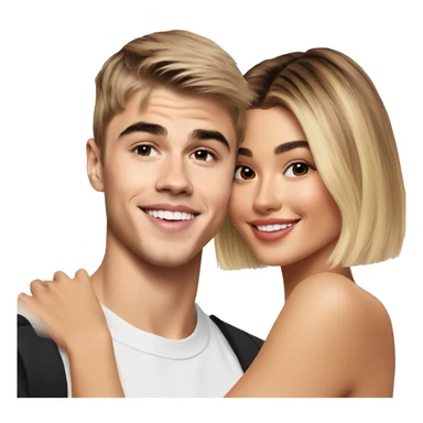 justin bieber with hailey bieber sticker