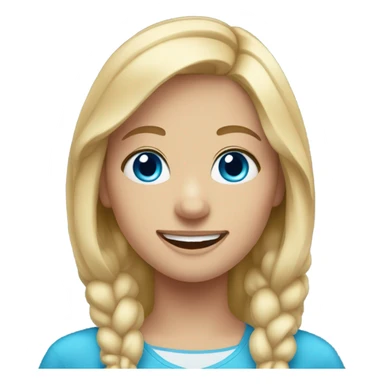 Blonde hair girl with blue eyes and braces  sticker