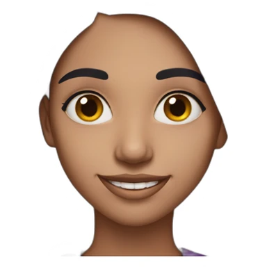 skinny 27 year old indian girl wearing purple with long black hair smiling with teeth profile photo sticker