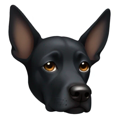 Black dog with pointy ears sleeping sticker