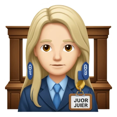 civilian long haired juror with nametag sticker