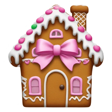 Gingerbread house with a pink Bow sticker