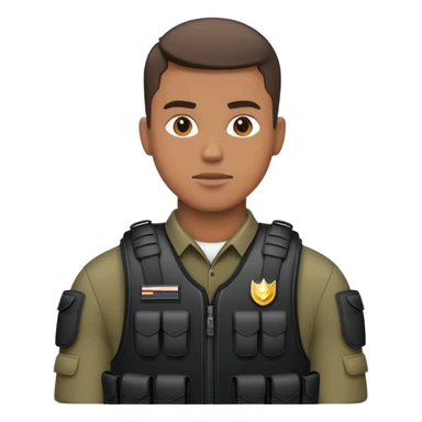 soldier in black bulletproof vest sticker