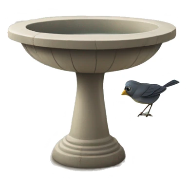 Cottage core bird bath with a small bird in courtyard  sticker