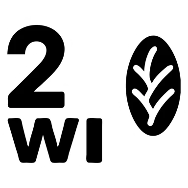 '2 w rice' text in solid black icon style sticker