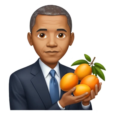 Barack obama holding orange mangoes sticker