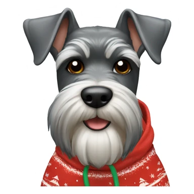 Schnauzer with a christmas hoodie sticker