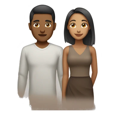 Filipino Man and (Brown skin) Mixed Race Woman Couple sticker