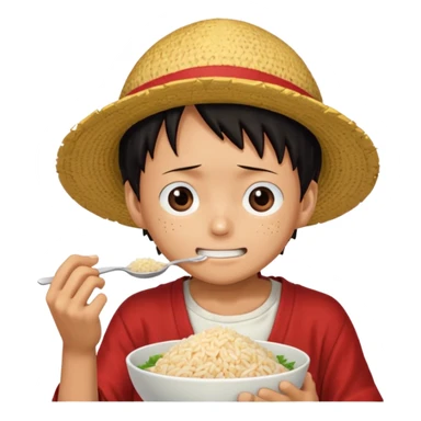 Luffy eat rice sticker