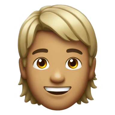 smiling boy on the beach with mullet fade sticker