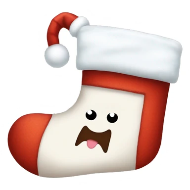 White cosy Christmas stocking sticker