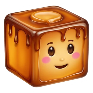 melting caramel cube sticker