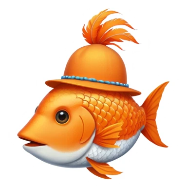 fish with orange feathered hats sticker