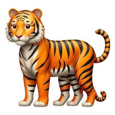 Create a single emoji of a Tiger in full body, shown at a slight side angle in a natural, characteristic pose. Cute and stylized like an emoji, but clearly recognizable.
 sticker