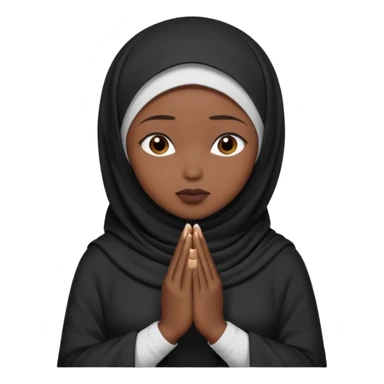 darkskin muslim black woman praying with dark hijab sticker