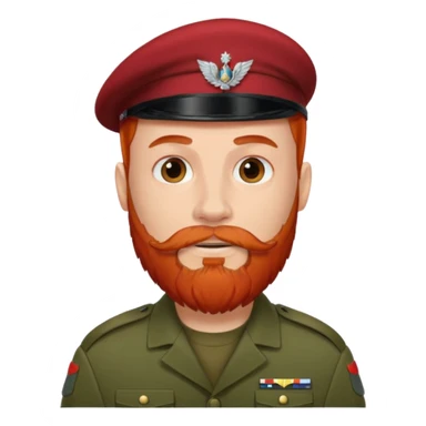 male soldier red hair style and bead sticker