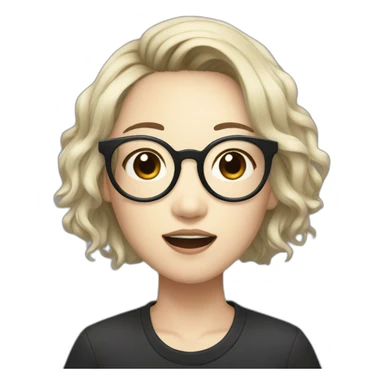 Vocalist with glasses and microphone korean short-hair sticker