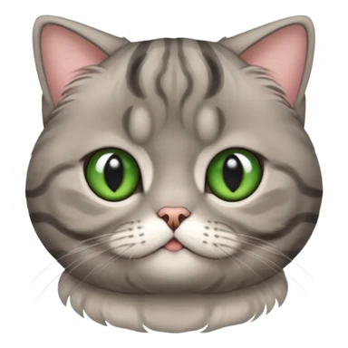 A grey striped Scotch fold with folded ears, a cute cat sticker