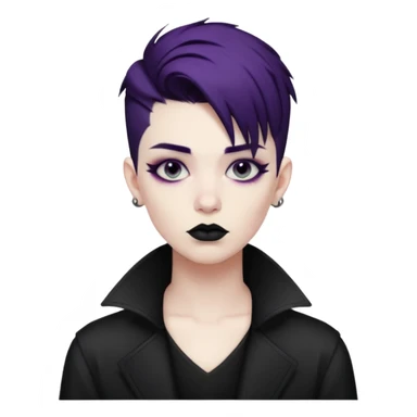 goth nonbinary person with cool masculine haircut sticker