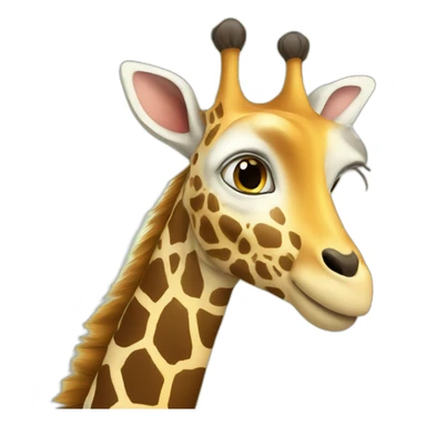 Girafe avec un lapin sticker