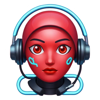 red glitter cyberpunk light sticker