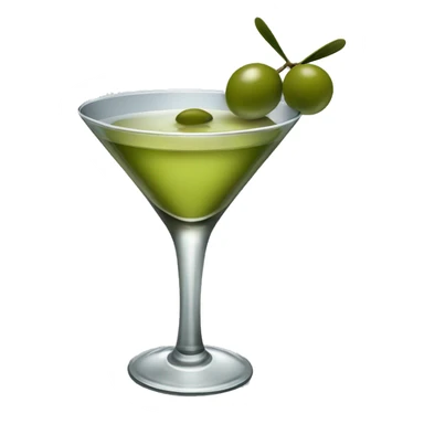 Martini with olives and a thin black bow around glass stem sticker