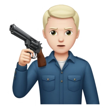 Guy point gun at himself sticker