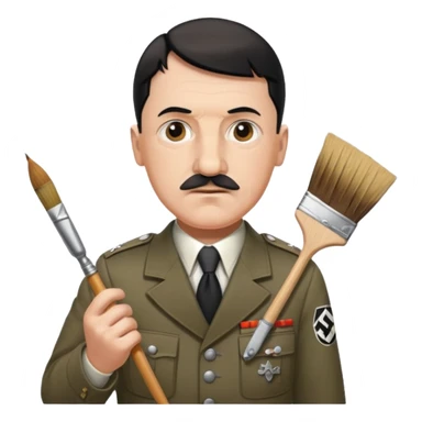 Adolf  hitler in uniform working as a decorator in a house nazi sticker