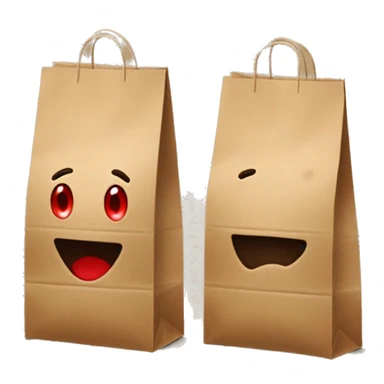 I need two shoping bags but its should be from brown paper, and on the bag written "Barbora" in red color, and dont need any invoice sticker