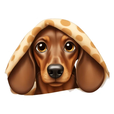 Dachshund brown dog with spots under blanket sticker