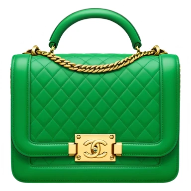 chanel le boy green bag gold hardware sticker