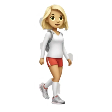 White Athletic girl walking sticker