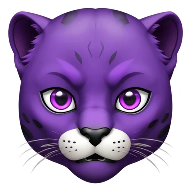 black panther with purple eyes, surprised face sticker