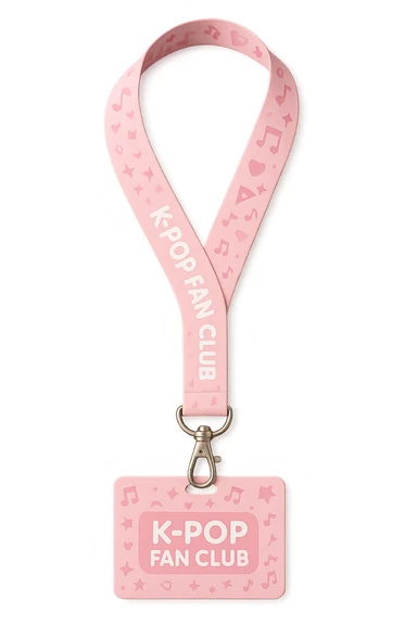 pink kpop fan club lanyard, cute and trendy sticker