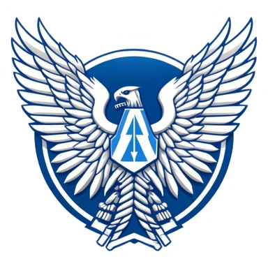 Wings of Freedom logo from Attack on Titan, overlapping blue and white wings, Survey Corps emblem sticker