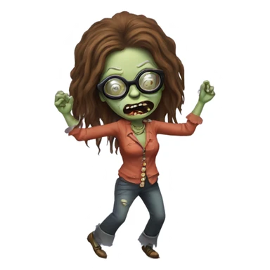  janis joplin zombie  dancing (wearing circle glasses) sticker