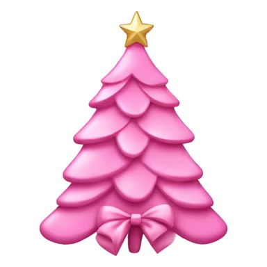pink christmas tree with bow ornaments sticker