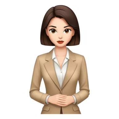 Elegant brunette model with stylish outfit sticker