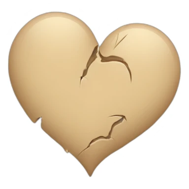 Broken beige heart sticker