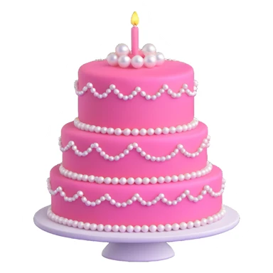 pink cake decorated with pearls sticker